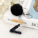 Pompom Glitter Letter Keychain - AMOROUSDRESS