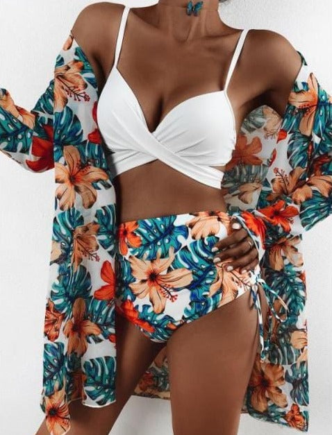 Floral Love Beach Set (3Pcs) - AMOROUSDRESS