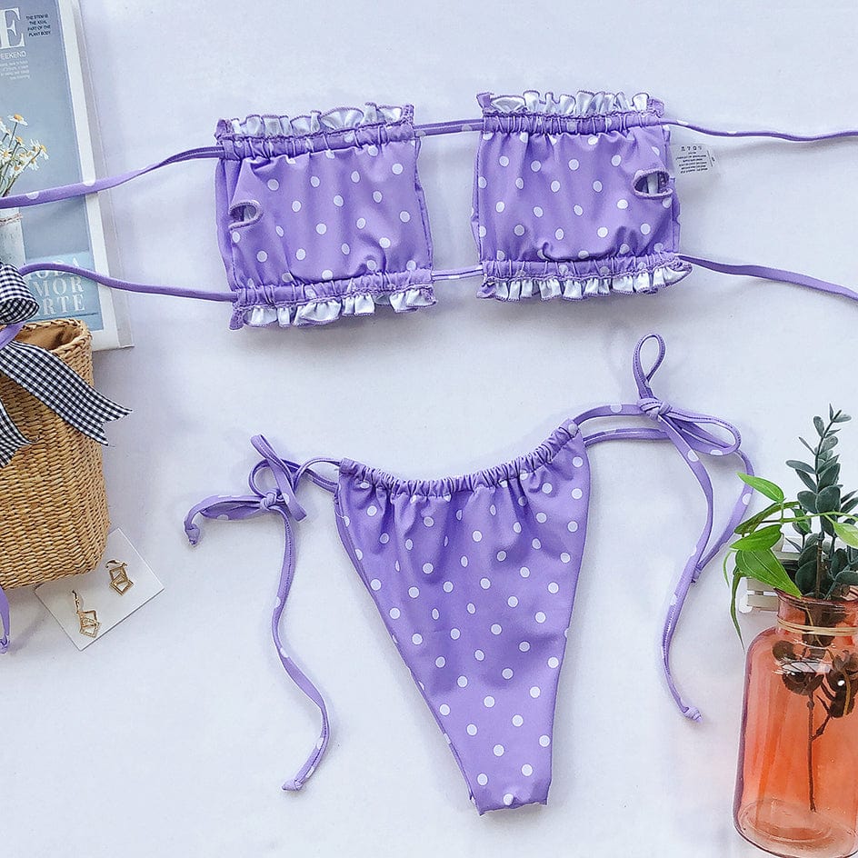 Sexy Pleated Bikini Set - AMOROUSDRESS
