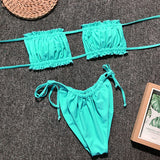 Sexy Pleated Bikini Set - AMOROUSDRESS