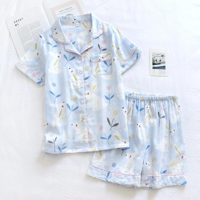 Cute Simple Print Casual Sleepwear Set - AMOROUSDRESS