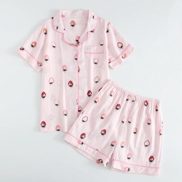 Cute Simple Print Casual Sleepwear Set - AMOROUSDRESS