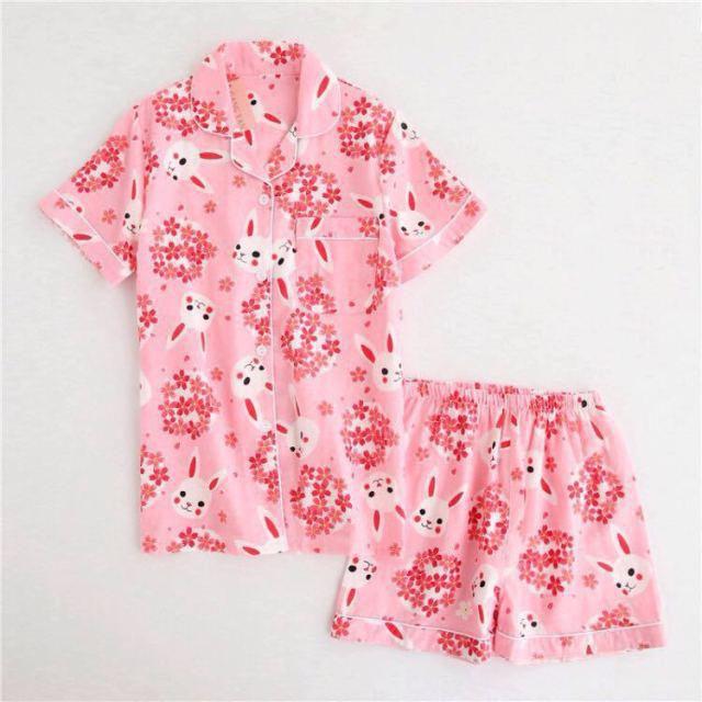 Cute Simple Print Casual Sleepwear Set - AMOROUSDRESS