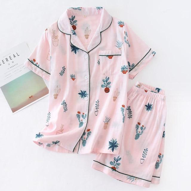 Cute Simple Print Casual Sleepwear Set - AMOROUSDRESS