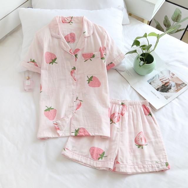 Cute Simple Print Casual Sleepwear Set - AMOROUSDRESS