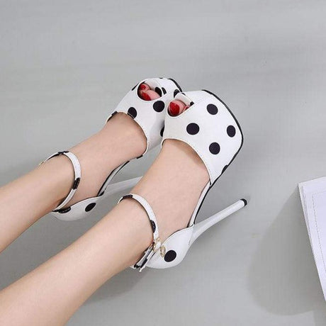 Silk Polk a Dot High Heel Pumps - AMOROUSDRESS