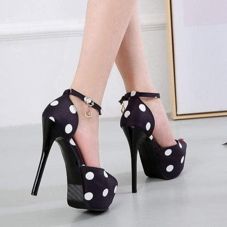 Silk Polk a Dot High Heel Pumps - AMOROUSDRESS