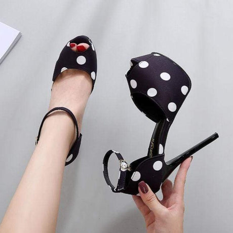 Silk Polk a Dot High Heel Pumps - AMOROUSDRESS