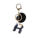 Pompom Glitter Letter Keychain - AMOROUSDRESS