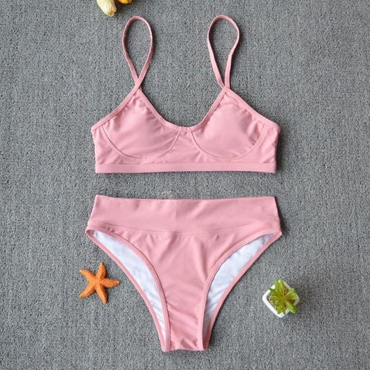 Soft High Waist Bikini Set - AMOROUSDRESS