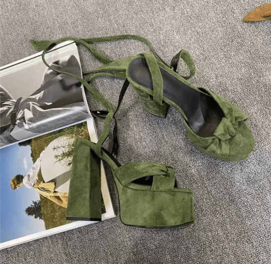 Silk Peep Toe Ankle Strap Heels - AMOROUSDRESS