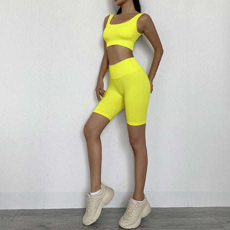 Neon High Waist Fit Set (2Pcs) - AMOROUSDRESS