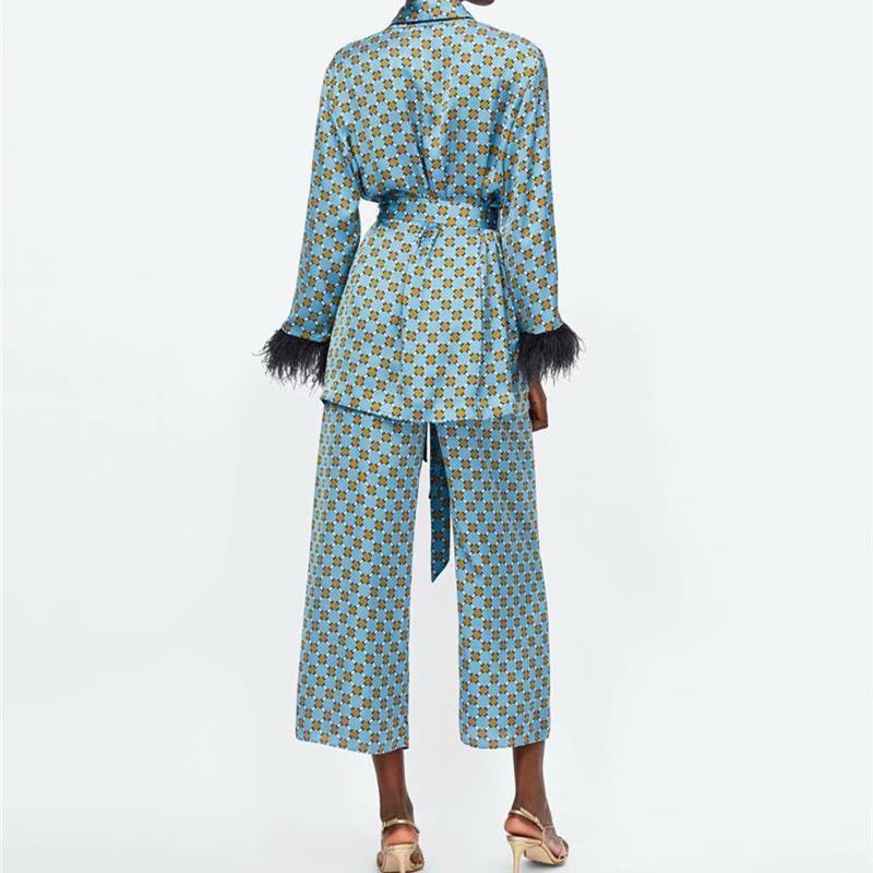 Premium Feather Kimono Suit - AMOROUSDRESS