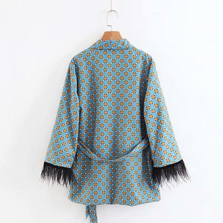 Premium Feather Kimono Suit - AMOROUSDRESS