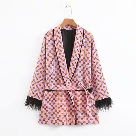 Premium Feather Kimono Suit - AMOROUSDRESS