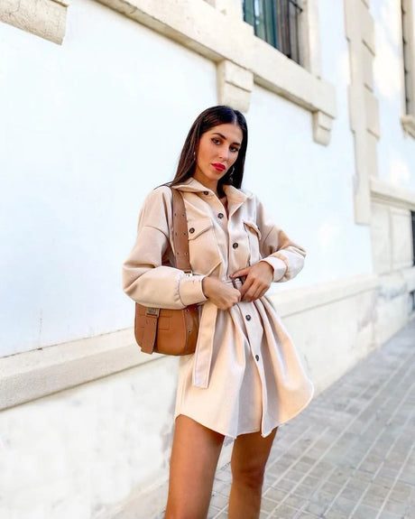 Exquisite Warm Belted Coat - AMOROUSDRESS