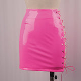 Provocative Slit Leather Skirt - AMOROUSDRESS