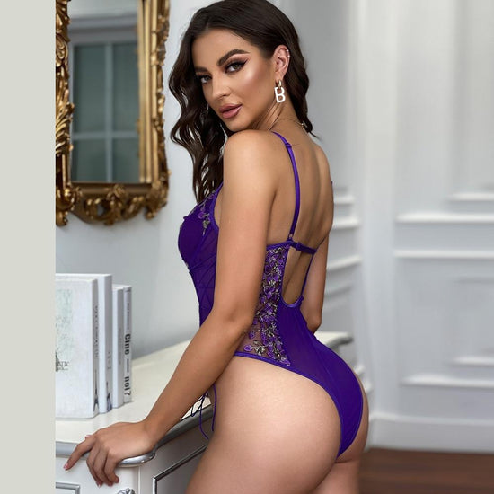 Sexy Floral Lace Lingerie Bodysuit - AMOROUSDRESS