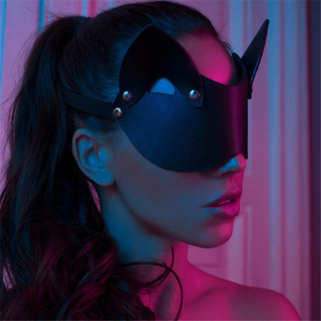 Leather Blindfold Masquerade Mask - AMOROUSDRESS