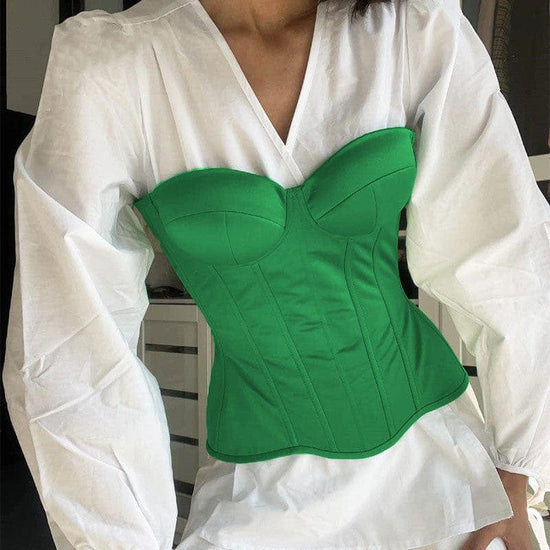 Strapless Satin Corset Top - AMOROUSDRESS