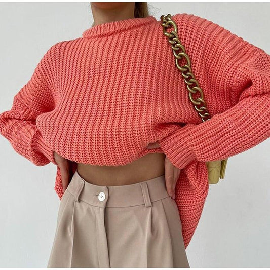 Precious Knitted Oversized Sweater - AMOROUSDRESS