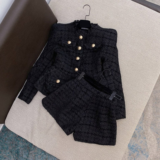 Exclusive Elegant Tweed Short Set - AMOROUSDRESS