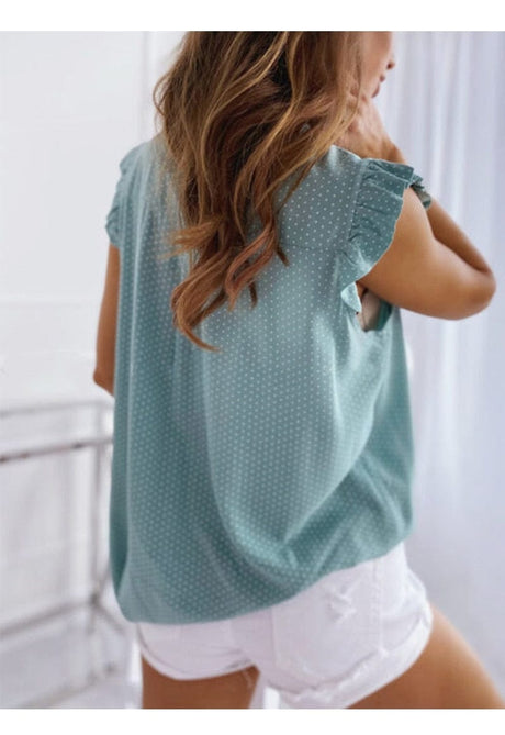 Sweet Polka Pot Tie Bow Blouse - AMOROUSDRESS