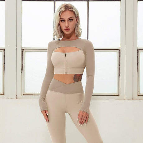 Sexy Vanity Zipper Sportwear Set - AMOROUSDRESS