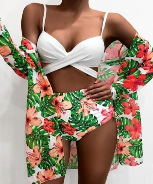 Floral Love Beach Set (3Pcs) - AMOROUSDRESS