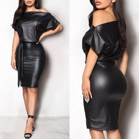 Sexy Wet Look Mini Dress - AMOROUSDRESS