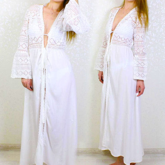 Bohemian Flare Sleeve Swimsuit Cover Up - AMOROUSDRESS