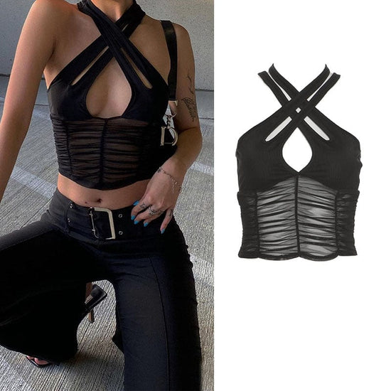 Flawless Y2k Halter Top - AMOROUSDRESS