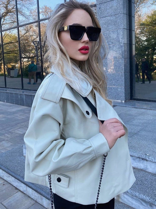 Jasmine Leather Jacket - AMOROUSDRESS