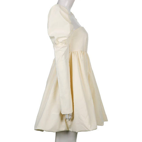 Puffy Pleated Ball Gown Dress - AMOROUSDRESS