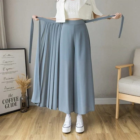 Pleated Wide Leg Pants - AMOROUSDRESS