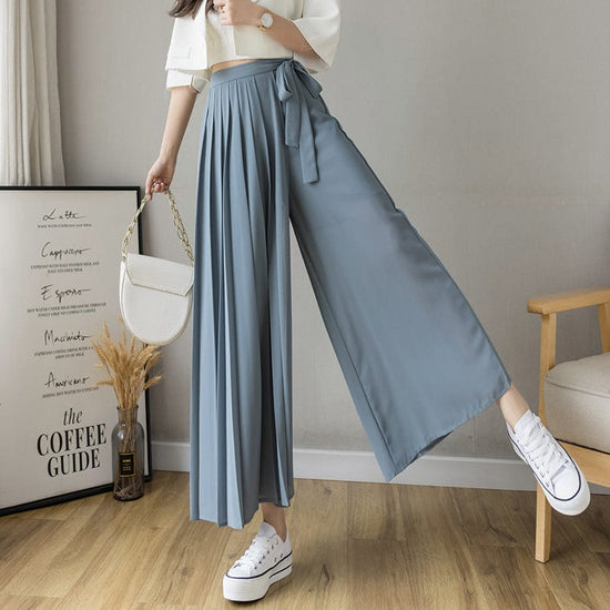 Pleated Wide Leg Pants - AMOROUSDRESS