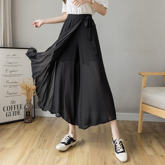 Pleated Wide Leg Pants - AMOROUSDRESS