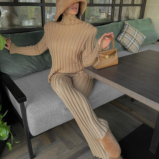 Ribbed Chic Tracksuit - AMOROUSDRESS