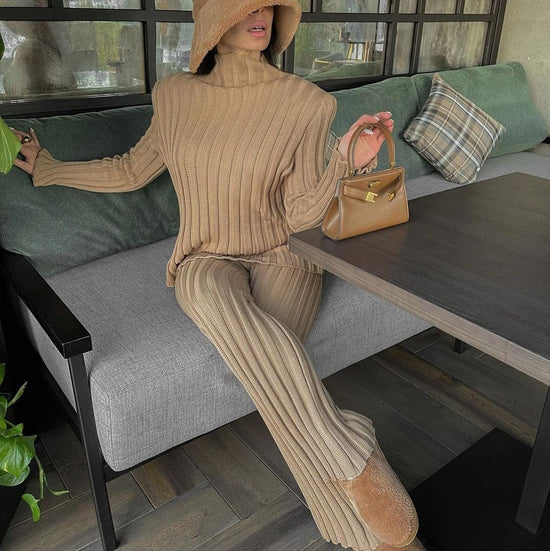 Ribbed Chic Tracksuit - AMOROUSDRESS