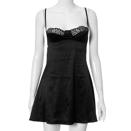 Sweetheart Satin Mini Dress - AMOROUSDRESS