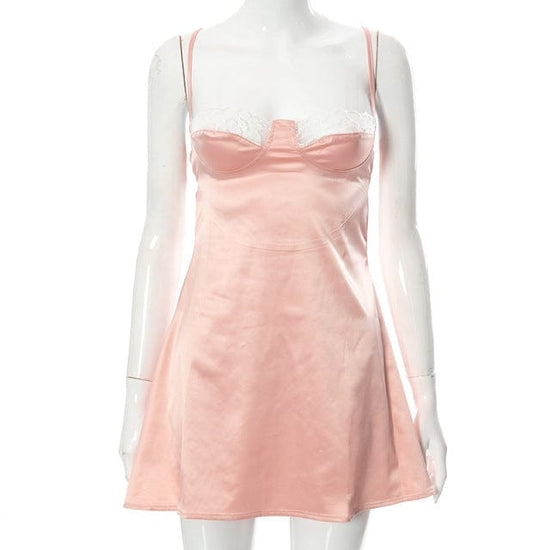 Sweetheart Satin Mini Dress - AMOROUSDRESS
