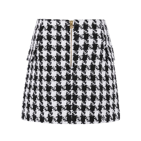 Tweed Wool Mini Skirt - AMOROUSDRESS