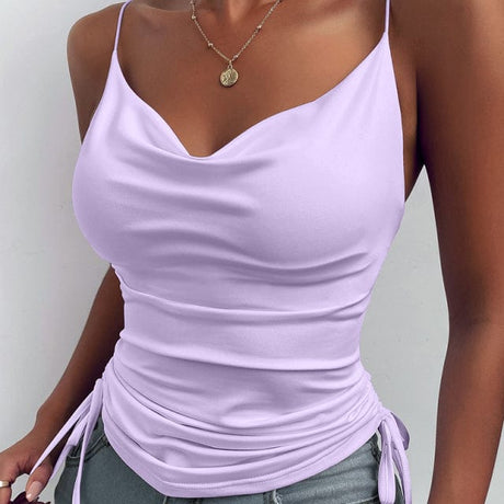 Silky Fitted Tank Top - AMOROUSDRESS