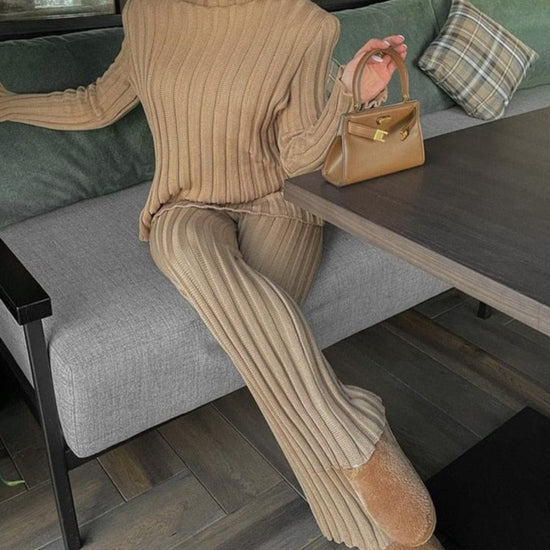 Ribbed Chic Tracksuit - AMOROUSDRESS