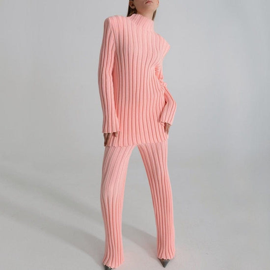 Ribbed Chic Tracksuit - AMOROUSDRESS