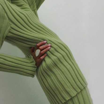 Ribbed Chic Tracksuit - AMOROUSDRESS