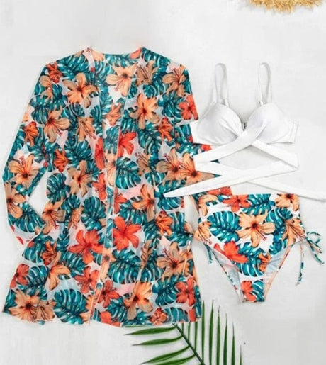 Floral Love Beach Set (3Pcs) - AMOROUSDRESS