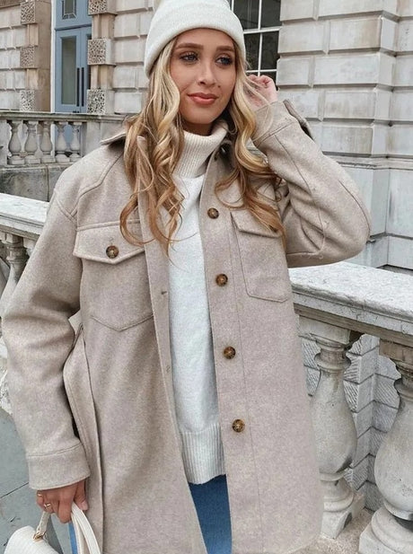 Exquisite Warm Belted Coat - AMOROUSDRESS