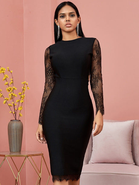 Lisa Lace Evening Dress - AMOROUSDRESS