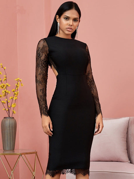 Lisa Lace Evening Dress - AMOROUSDRESS